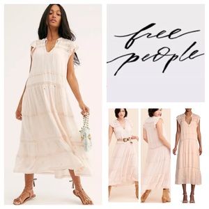 knee length dresses for ladies Rosie Posie Midi Dress- Midnight ~ Free People  Arizonia Rose